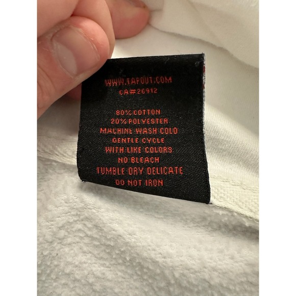 Tapout Mens White Full Zip Hoodie Graphic Print American Arrogant XL - Picture 6 of 10